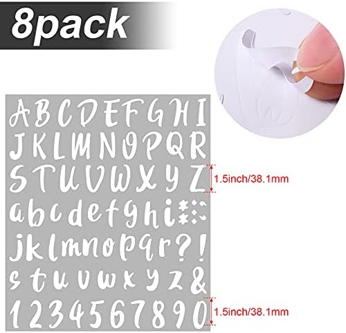 Outus 576 Pcs 8 Sheets Letters Stickers Vinyl Alphabet Number Decals Back to