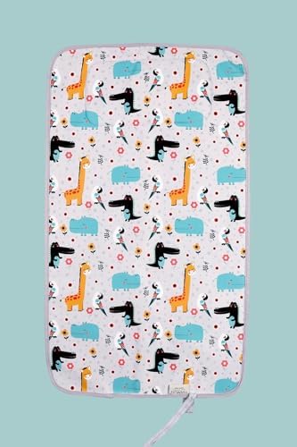 Hamur Home Portable Changing Pad – Waterproof, Washable & Easy Wipe Clean, Foldable Travel Baby Changing Mat for Diaper Bag, Compact & Lightweight, Must-Have for Newborns (Animal Pattern)