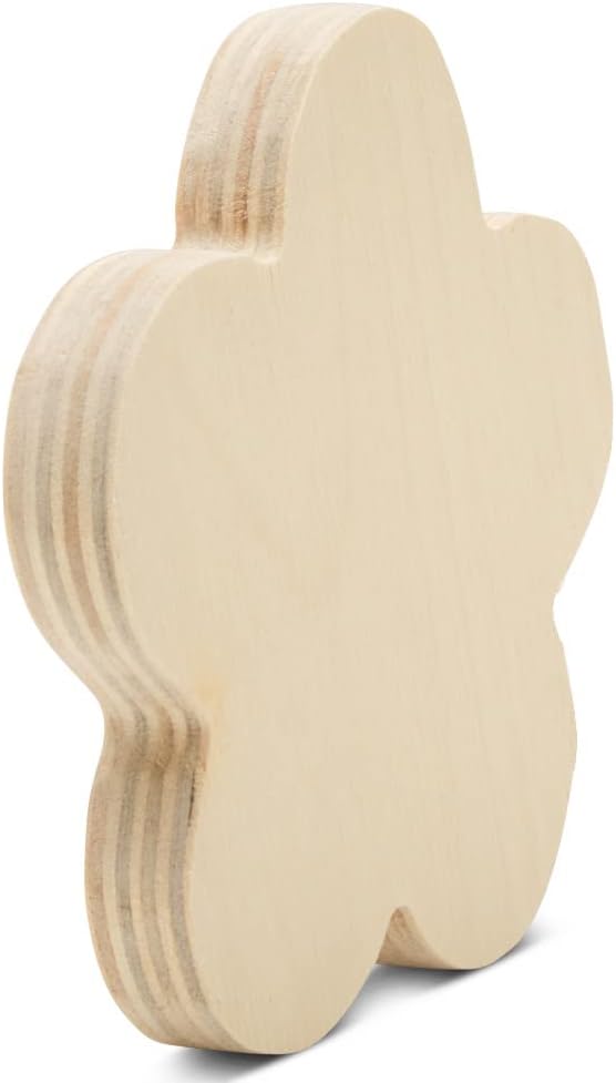Chunky Wood Craft Flowers 4-inch x 4-inch, Spring Tiered Tray Decor & Party