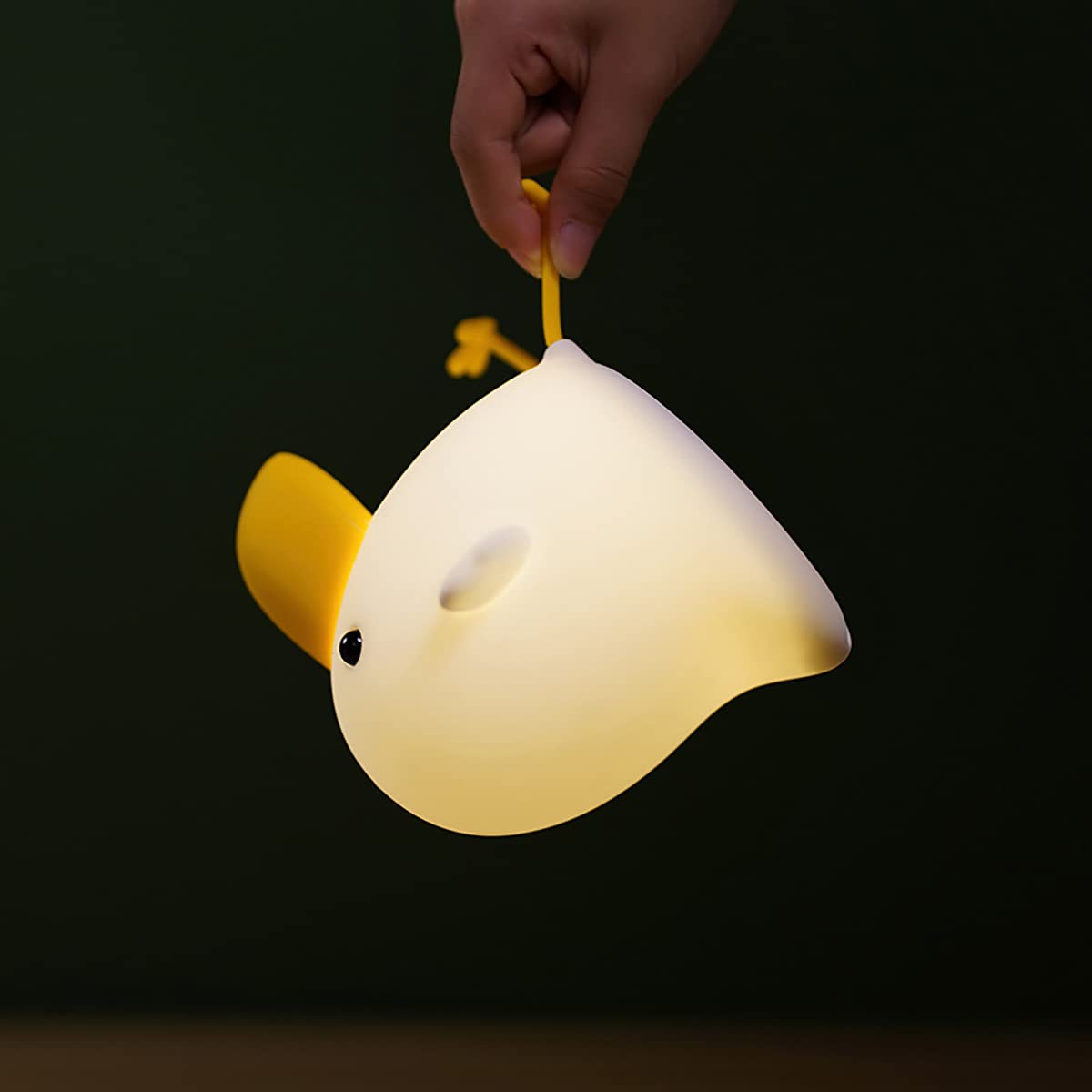 Cute Silicone Bird Night Light, Animal Nursery Lamp, Squishy LED Night Light for Bedroom, Kawaii Room Decor NightLight, Rechargeable Bedside Silicone Lamp, Ideal Gift (Bird)