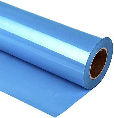 guangyintong Heat Transfer Vinyl Sky Blue HTV Rolls, Matte Surface PVC Vinyl