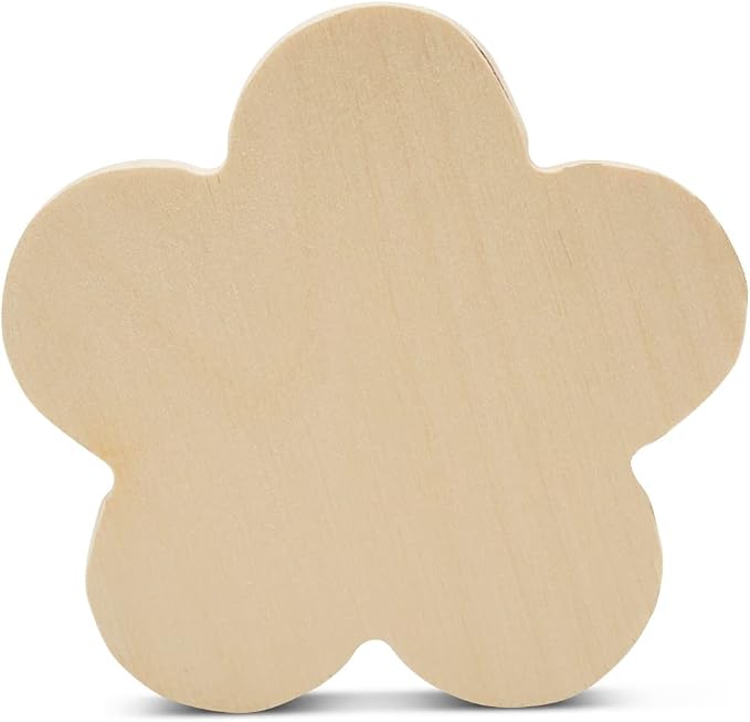 Chunky Wood Craft Flowers 4-inch x 4-inch, Spring Tiered Tray Decor & Party