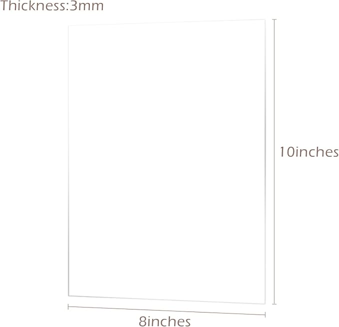 10 Pack 8x10 Inch Clear Acrylic Sign Blank, DIY Blank Clear 8x10 Acrylic Sheet