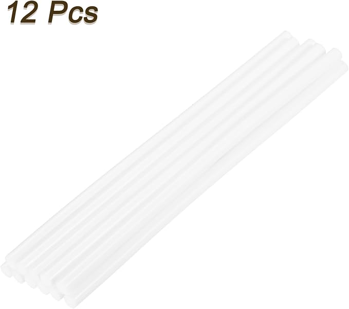 uxcell Mini Hot Glue Sticks for Glue Gun 7mm x 200mm Milky White 12pcs