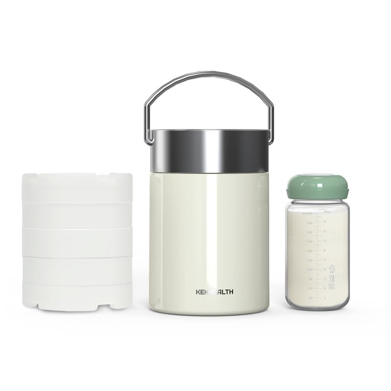 11oz Portable Breast Milk Cooler for Outdoor, Keeps Milk Cold for up to 16 Hours, Breastmilk Chiller with Breastmilk Storage Bottle, Baby Feeding Essentials