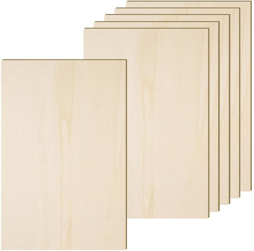 6 Pack 12 x 16 x 1/4 Inch-6mm Thick Basswood Sheets