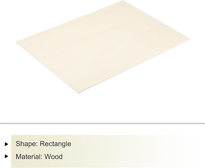 MECCANIXITY Basswood Sheet 15.7 x 11.8 x 0.12 Inch Unfinished Wood Boards