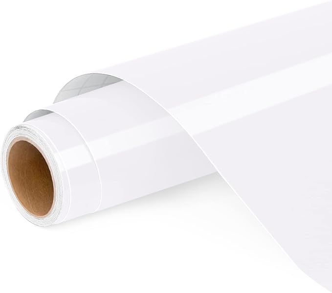 Lya Vinyl Glossy White Permanent Vinyl Roll -12" x 4FT Self Adhesive Vinyl
