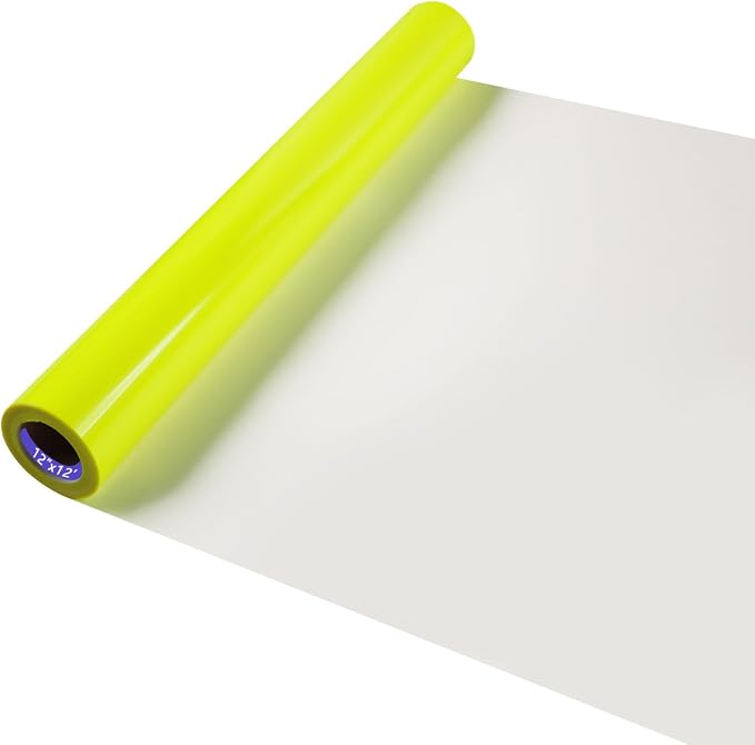 HTV Neon Yellow Iron on Vinyl 12Inch by 12ft Roll HTV Heat Transfer Vinyl