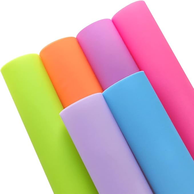 6 Pcs Colorful Jelly Sheets Candy Color Transluscent Vinyl Sheets