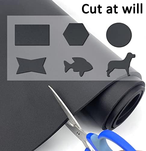 Sponge Neoprene Foam Sheet Without Adhesive 1/4''T x 12''W x 59''L | Black Foam