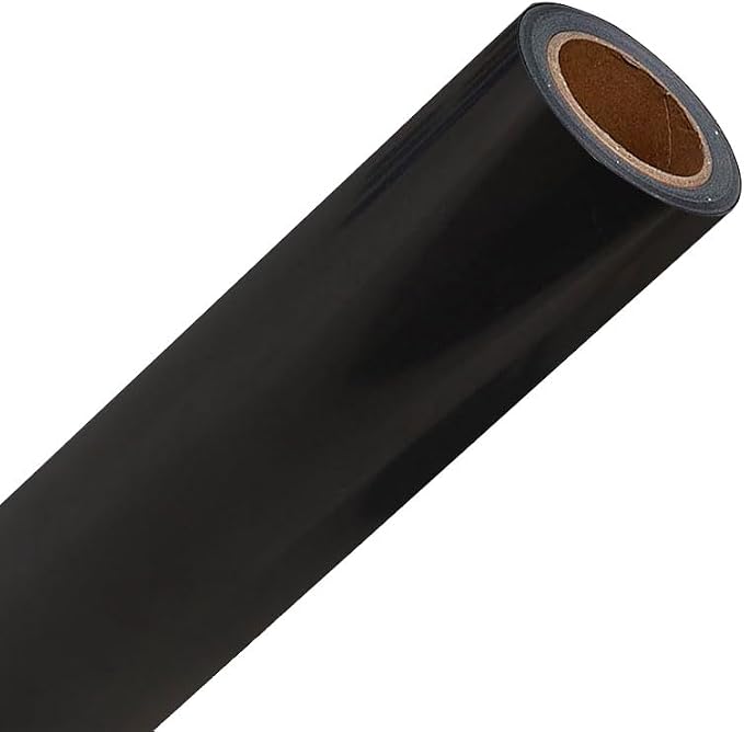 FUNKAKA Heat Transfer Vinyl Reflective Black HTV Roll, Reflective HTV Vinyl