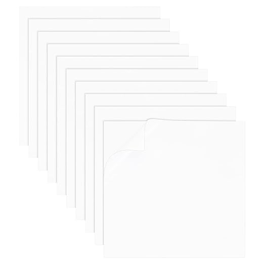 BENECREAT 10 Sheet 12x12inch Double Sided Adhesive Foam Sheets, 1mm Thick White