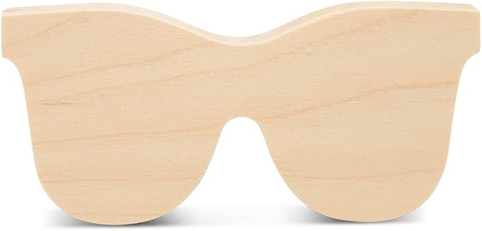 Chunky Sunglasses Cutout 4-inch, 1/2 inch Thick, Unfinished Wood Crafts
