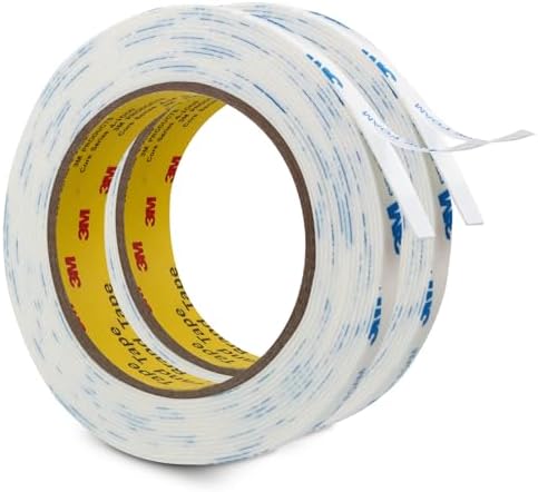 3M Double Sided Tape 0.5'' x 16.5 Ft 2 Pack Removable PE Foam Tape | Wall Tape