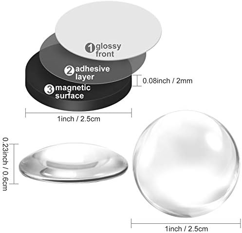 Weewooday 72 Pieces Round 1 Inch Glass Magnets Craft