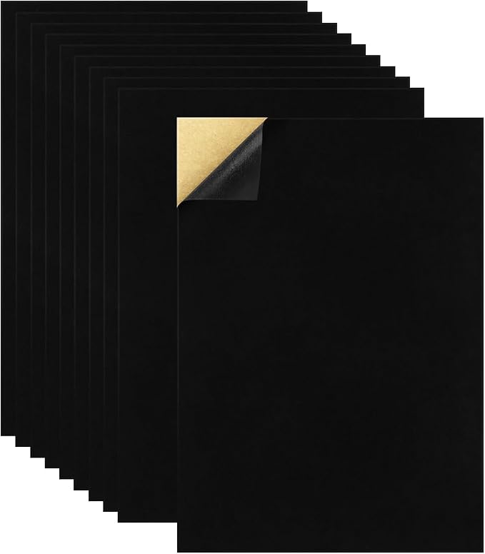 10 PCS Self Adhesive Felt Sheets, 8.3" x 11.8" Velvet Flock Backing Paper Liner