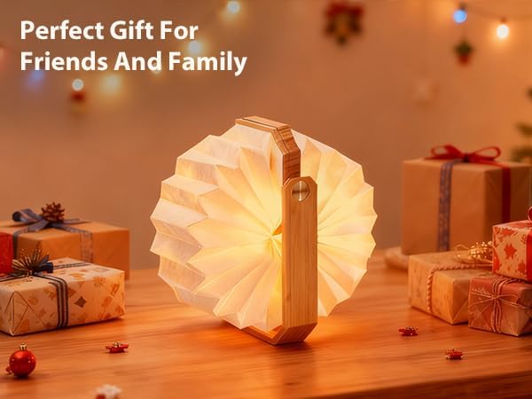 Portable Bamboo Lamp - Foldable Japanese Lantern with USB Charging, Waterproof Tear-Resistant Fiber Paper Shade, Accordion Travel Light for Home Decor Camping Gift