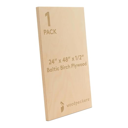 Baltic Birch Plywood 24 x 48 x 1/2 Inch - 12 mm Craft Wood