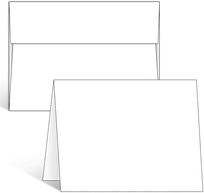 Ohuhu 4x6 Blank White Cards and Self-Seal Envelopes 100 Pack