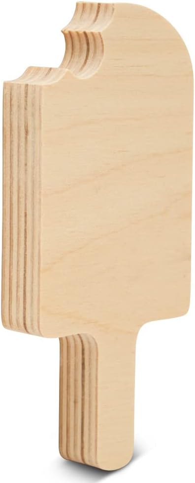 Chunky Popsicle Cutout 4-inch, 1/2 inch Thick, Unfinished Wood Crafts