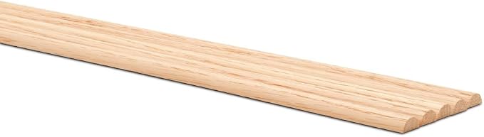 Split Oak Dowel Rods 1-inch x 36-inch, Unfinished Fluted Molding Trim