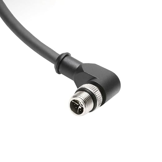 Alvin's Cables M12 X-Code 8 Pin Male to RJ45 Ethernet Cable for Cognex Keyence Camera, High-Flex Cat6a Cable for Industrial Automation, Fieldbus Module, Robotics, Right Angle 3.3ft/1m