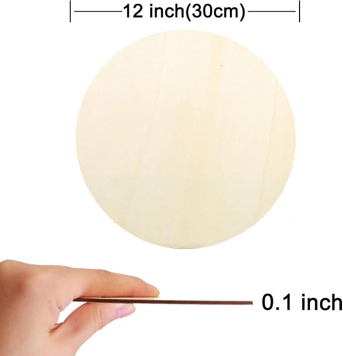 22 Pieces 12" Inch Round Wood Discs