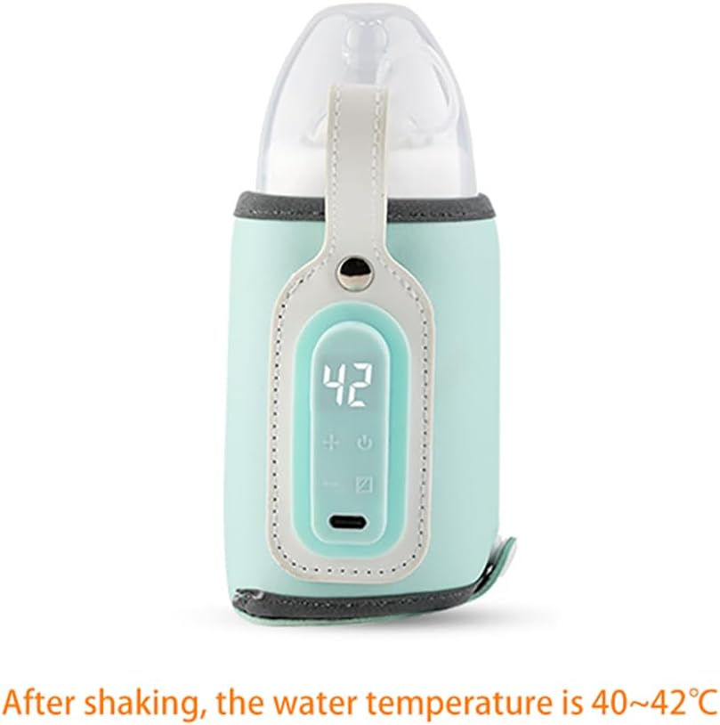 Baby Bottle Keep Warmer,Portable Travel Mug Milk Heater Thermostatic Bottle Cover Milk Bottle Heating Warmer Multifunction Thermostatic Bottle Sleeve with Tpye-C Cable for Coffee Tea,Pink