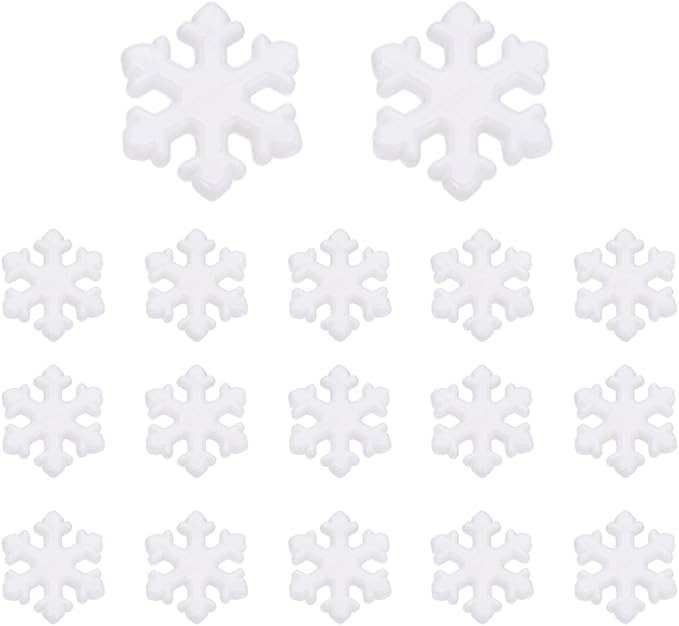 UNICRAFTALE About 500Pcs Christmas Snowflake Beads Bulk White Mini Loose Beads
