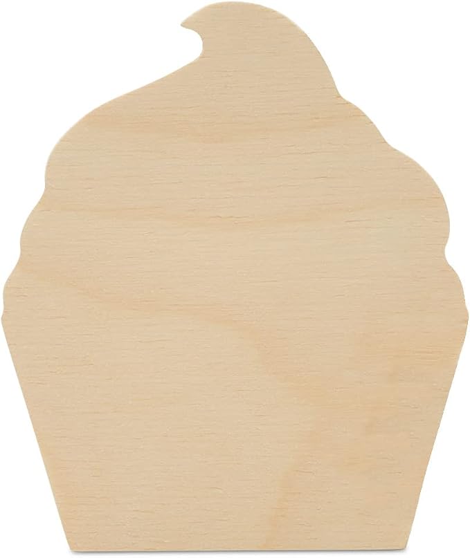 Cupcake Chunky Wood Cutout 4 x 3-1/4-inch, by Woodpeckers