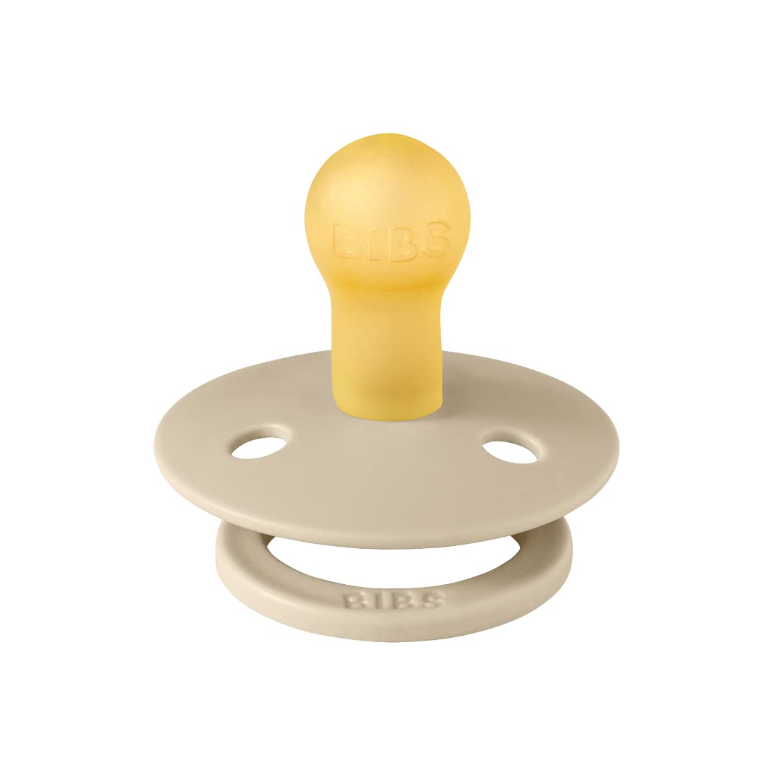 BIBS Pacifiers Colour Collection | Natural Rubber Baby Pacifier | Set of 2 BPA-Free Soothers | Made in Denmark | 6+ Months (Pack of 2) | Vanilla/Cloud