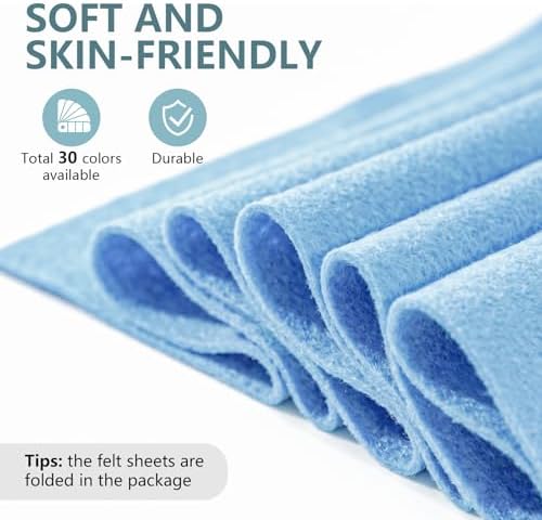 Sky Blue Felt Fabric 36'' X 36'', 1.4mm Large Felt Sheets Soft Durable Crafts
