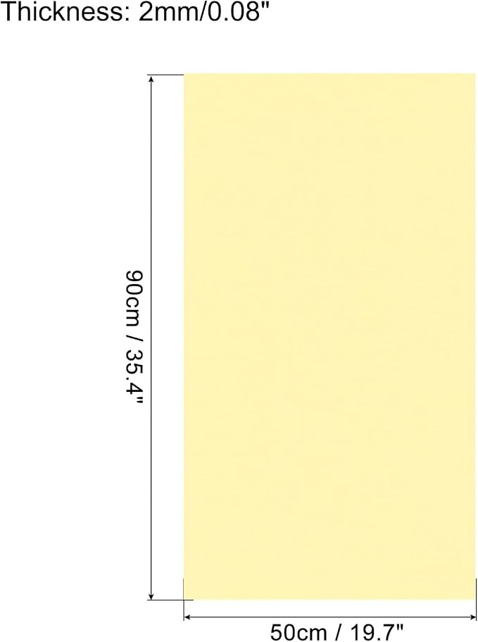 MECCANIXITY EVA Foam Sheets Light Yellow 35.4 Inch x 19.7 Inch 2mm Thick Crafts