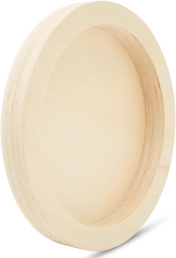 Circle Wood Panel 8-3/16 inch Diameter, Unfinished Wooden Trays