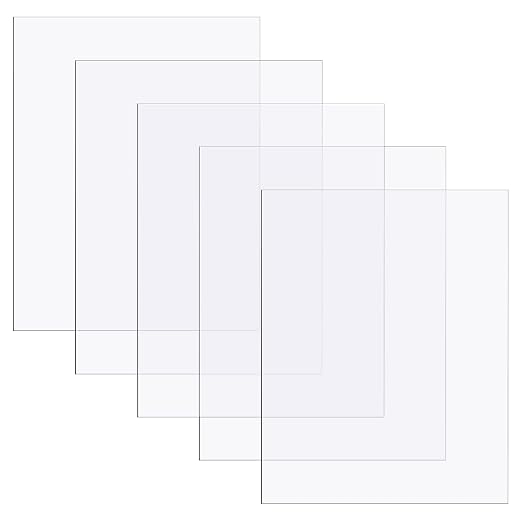 Zonon 5 Pcs Polycarbonate Clear Plastic Sheets