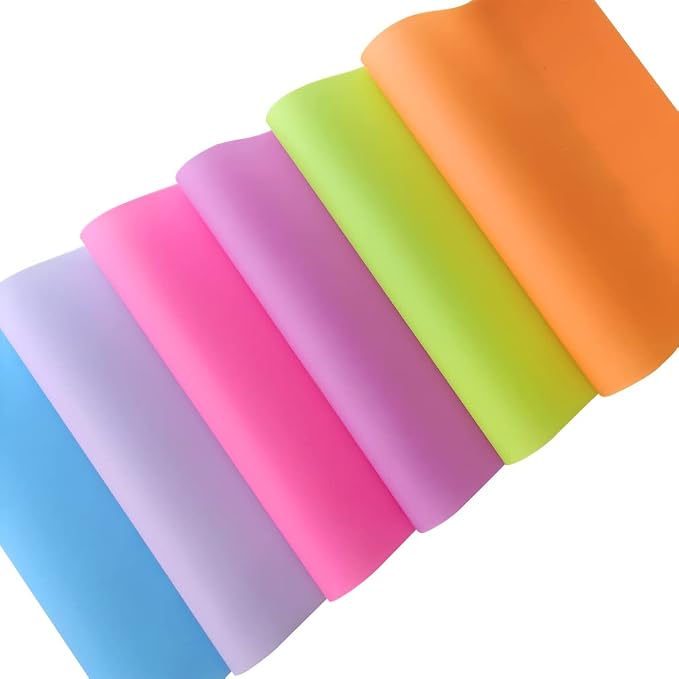 6 Pcs Colorful Jelly Sheets Candy Color Transluscent Vinyl Sheets