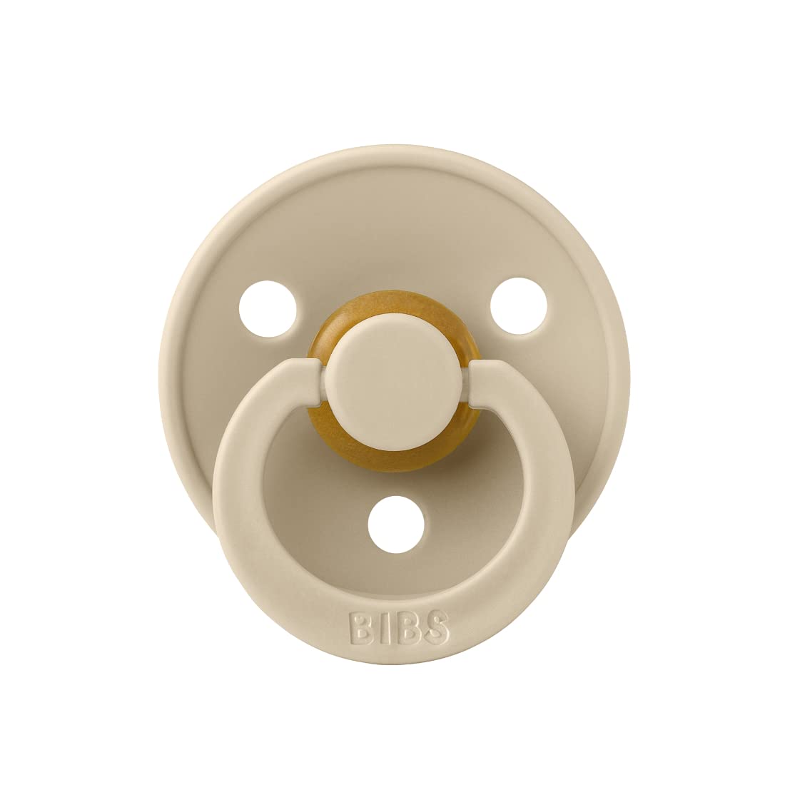 BIBS Pacifiers Colour Collection | Natural Rubber Baby Pacifier | Set of 2 BPA-Free Soothers | Made in Denmark | 6+ Months (Pack of 2) | Vanilla/Cloud