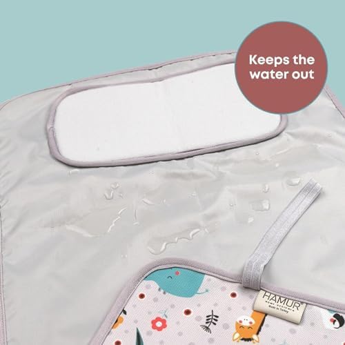 Hamur Home Portable Changing Pad – Waterproof, Washable & Easy Wipe Clean, Foldable Travel Baby Changing Mat for Diaper Bag, Compact & Lightweight, Must-Have for Newborns (Animal Pattern)