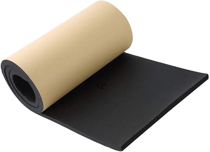 NATGAI Sponge Neoprene with Adhesive Foam Rubber Sheet 1/2” Thick X 12” Wide X