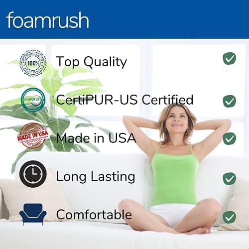 FoamRush 4" x 36" x 36" Premium Quality Upholstery Foam Cushion High Density