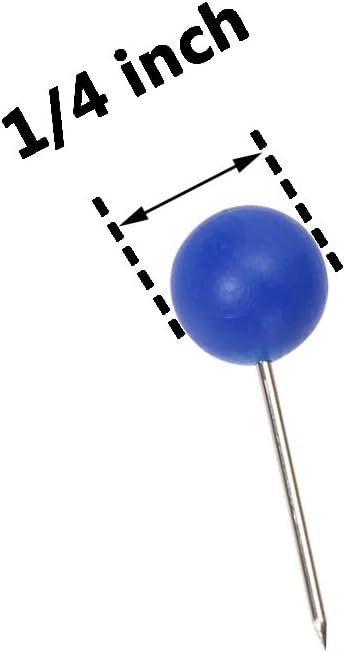 Tupalizy 100PCS 1/4 Inch Small Round Head Map Tacks Pins