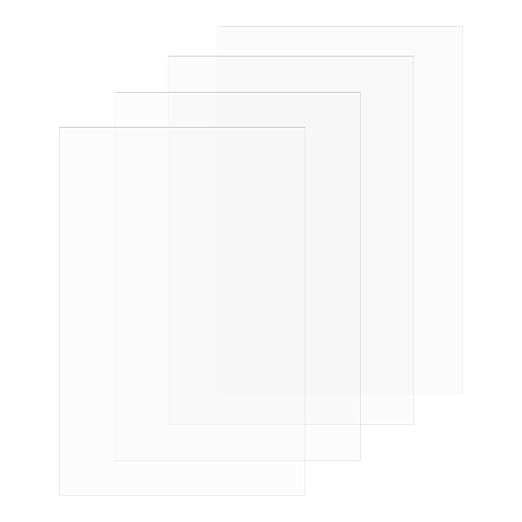8-Pack Plastic Sheet, 8.3 x 11.7 Inch 0.02 Inch Thick Transparent Clear