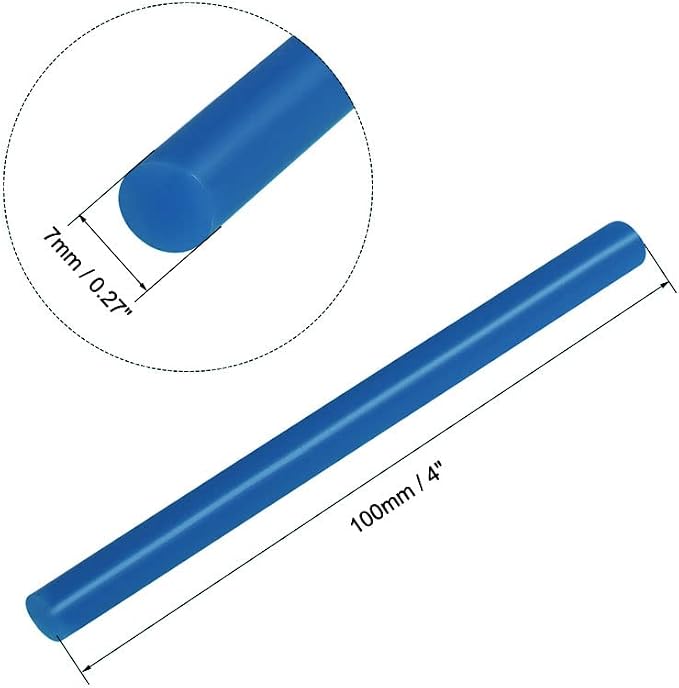 uxcell Mini Hot Glue Sticks for Glue Gun 7mm x 100mm Blue 12pcs