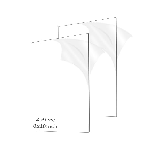 2 Pieces 1/8" Thick Acrylic Sheets, Plexiglass Sheets, Photo Frames