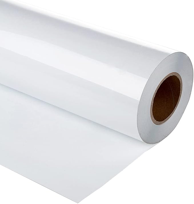 guangyintong Heat Transfer Vinyl White HTV Rolls, Matte Surface White HTV Vinyl