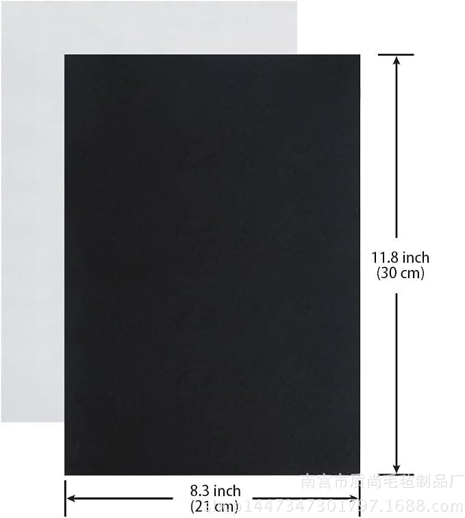 RZJZGZ Adhesive Felt Sheet Black Felt 8.3x11.8in 1mm Fabric Adhesive Sticky
