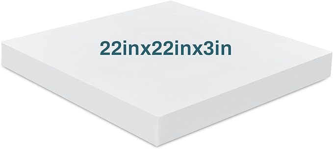 Frienda 1 Pack 3" x 22" x 22" Upholstery High Density Craft Foam Sheets