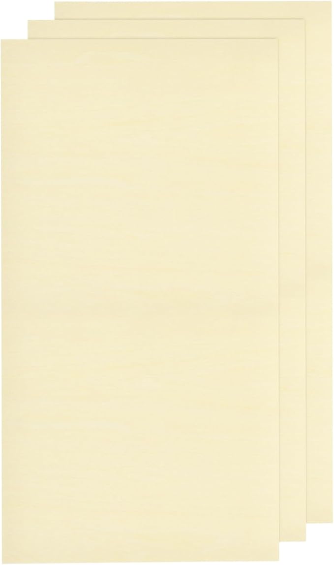 MECCANIXITY 3pcs Basswood Sheets 12 x 8 x 5/64 Inch Unfinished Wood Boards