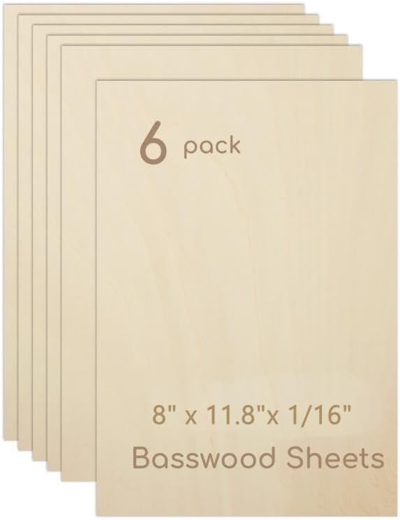 6 Pack Plywood Sheets, Unfinished Wood Boards Blanks